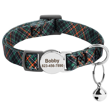 Personalised multicolour 7 cat collar