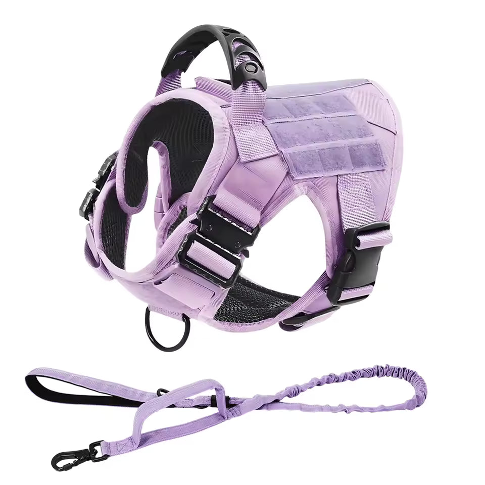 2pcs Tactical K9 Harness and Leash Set for Extra Large Strong Breed Dog